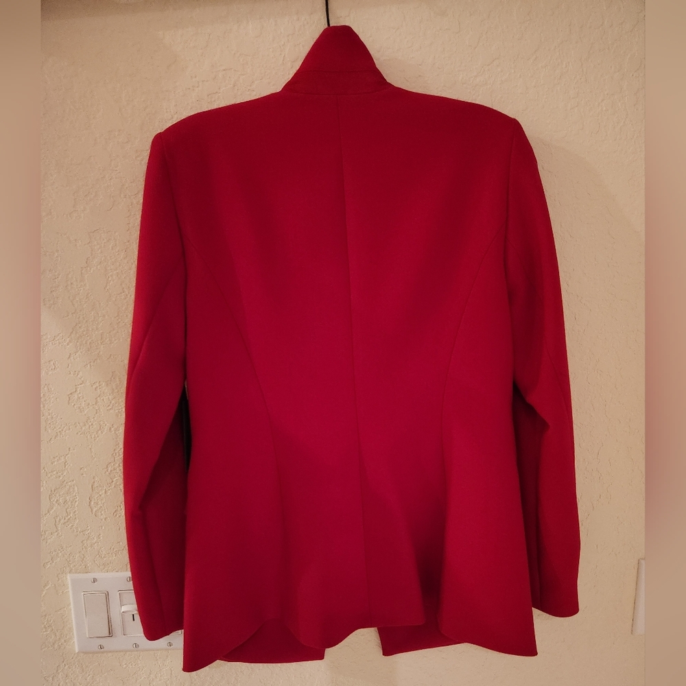 Vince Camuto One-Button Stand-Collar Blazer, Red, Size 2